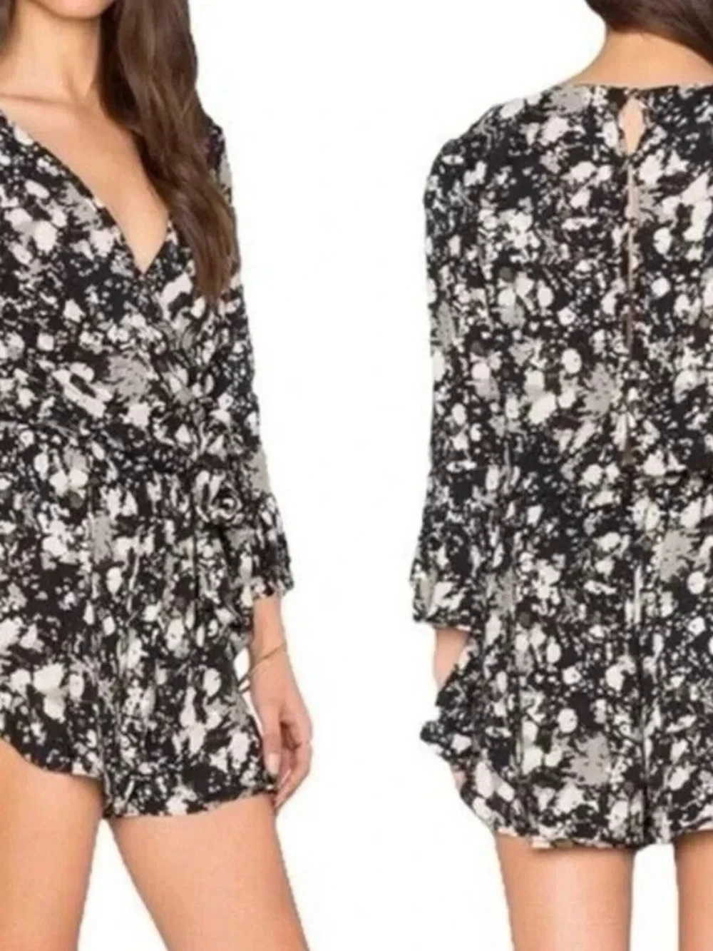 #636 FREE PEOPLE All the Right Ruffles Raven Black